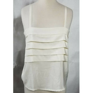 JANINE Cami size 12 Crop Top Sleeveless Ivory
